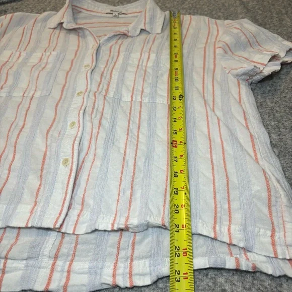Madewell Women’s Beachside Seersucker Stripe Shirt Medium White - Picture 9 of 9